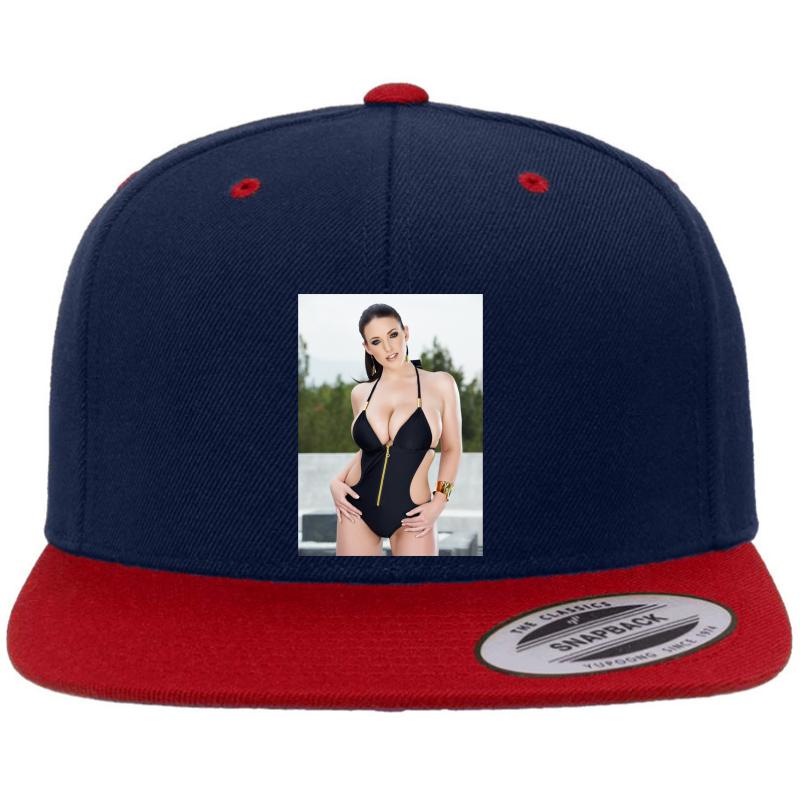 Angela White Premium Flat Bill Snapback Cap  Navy