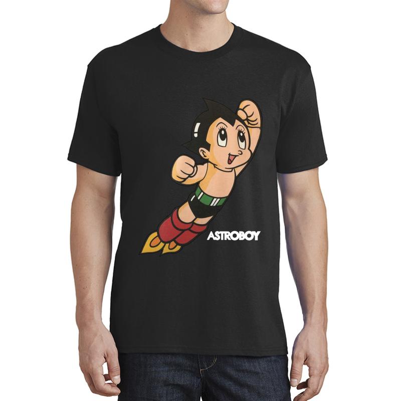 Vintage Astroboy Anime Robot Show Astro Boy Space Art Childhood Cartoon Manga Unisex T-Shirt Men Black