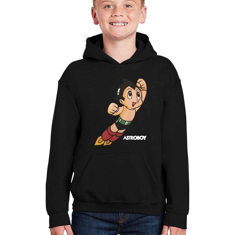 Vintage Astroboy Anime Robot Show Astro Boy Space Art Childhood Cartoon Manga Youth Hooded Sweatshirt Boy Black