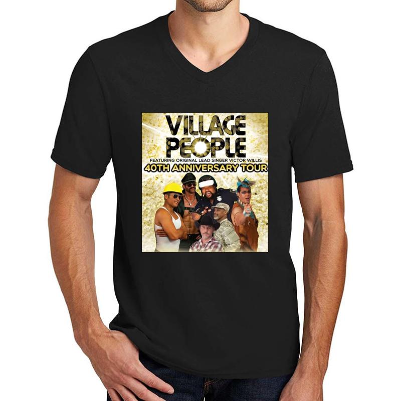 40Th Anniversary Village Of People Tour 2020 Kangkung 1 Unisex V-Neck T-Shirt Men Black