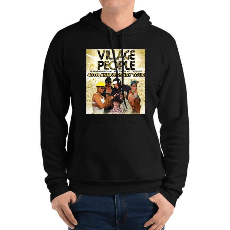 40Th Anniversary Village Of People Tour 2020 Kangkung 1 Unisex Hooded Sweatshirt Men Black