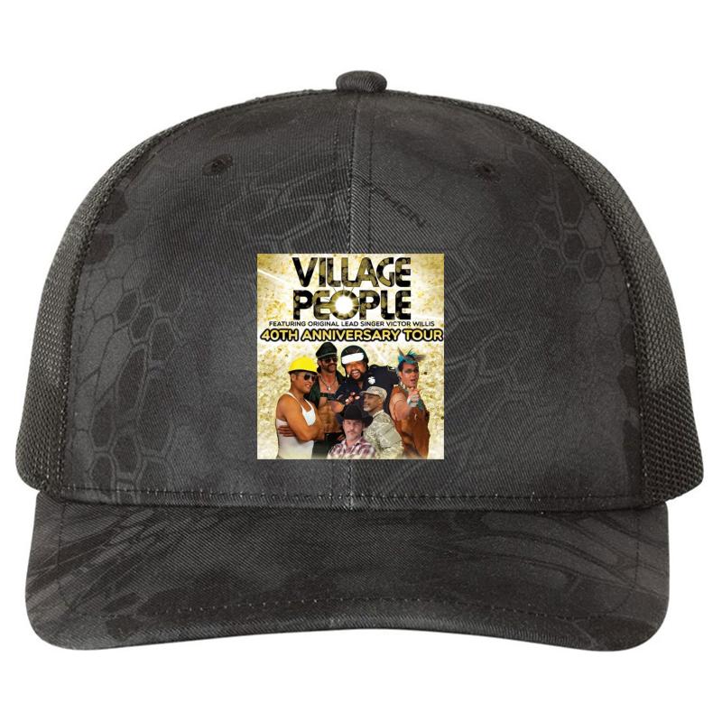 40Th Anniversary Village Of People Tour 2020 Kangkung 1 Richardson Premium Trucker Snapback Cap  Kryptek Typhon Black