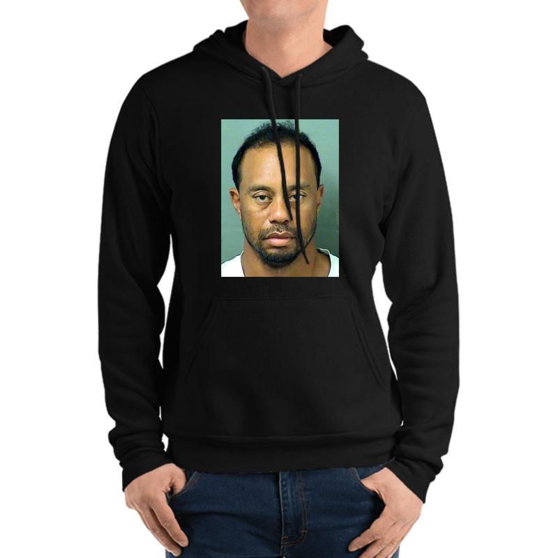 Tiger Woods Mugshot Unisex Hooded Sweatshirt Men Black