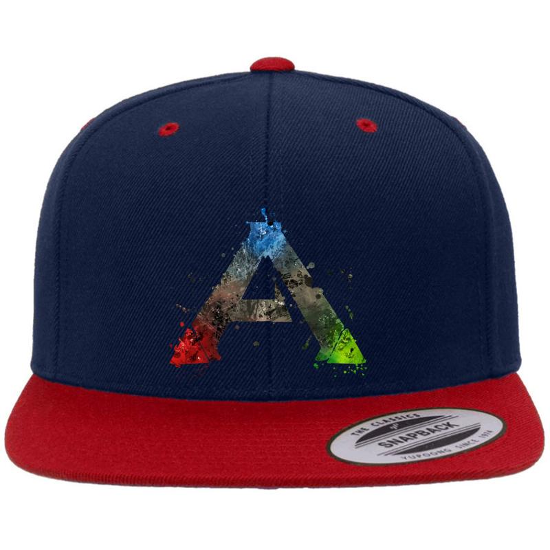 Ark Survival Evolved Splatter Premium Flat Bill Snapback Cap  Navy