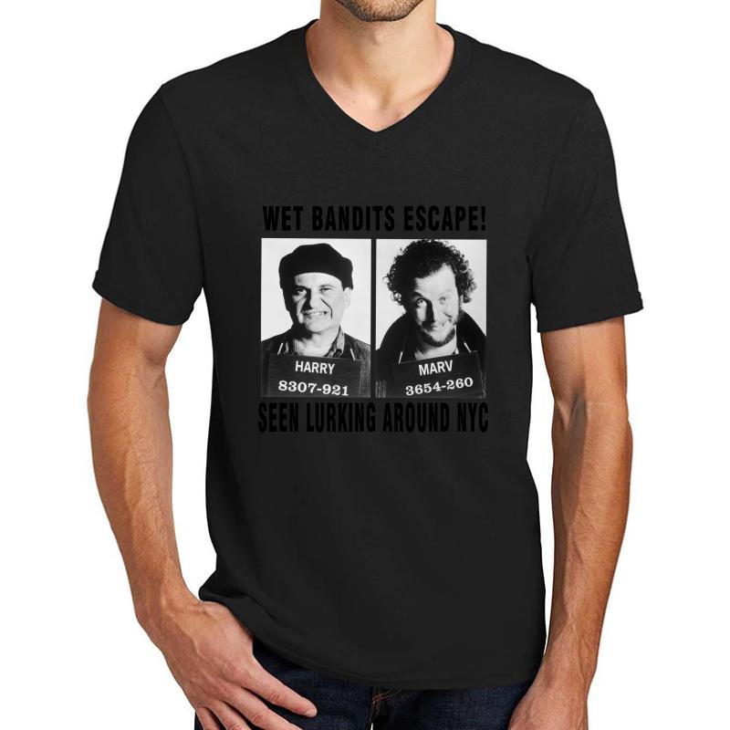 Wet Bandits - Home Alone Unisex V-Neck T-Shirt Men Black