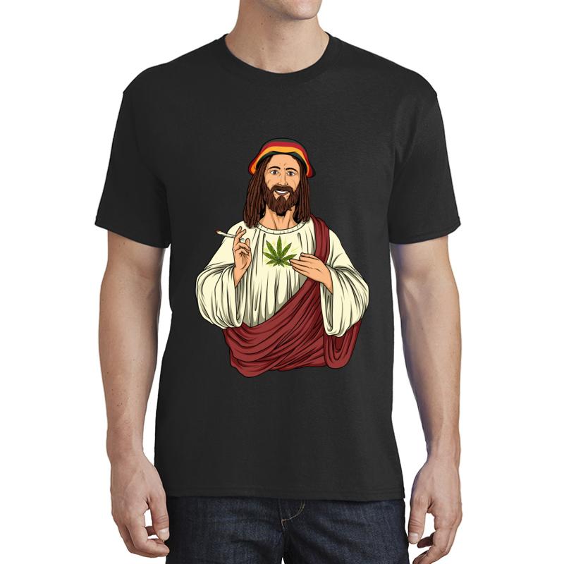 Weed Smoking Jesus Christ - Cannabis Stoner Thc Unisex T-Shirt Men Black