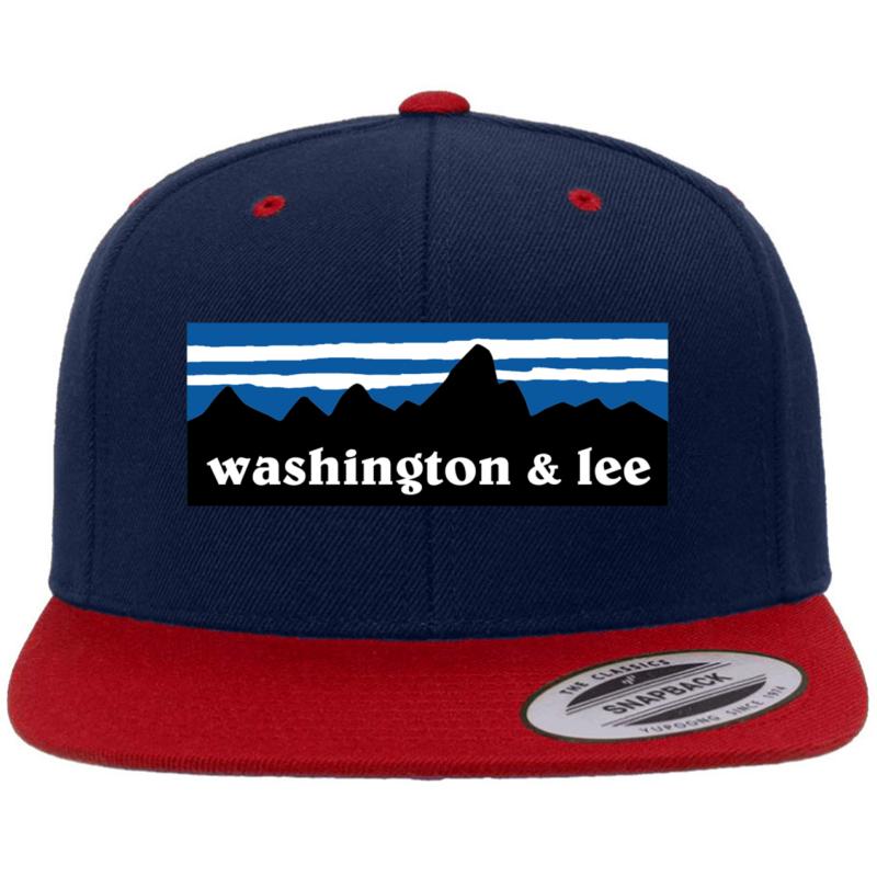 Washington And Lee University Premium Flat Bill Snapback Cap  Navy