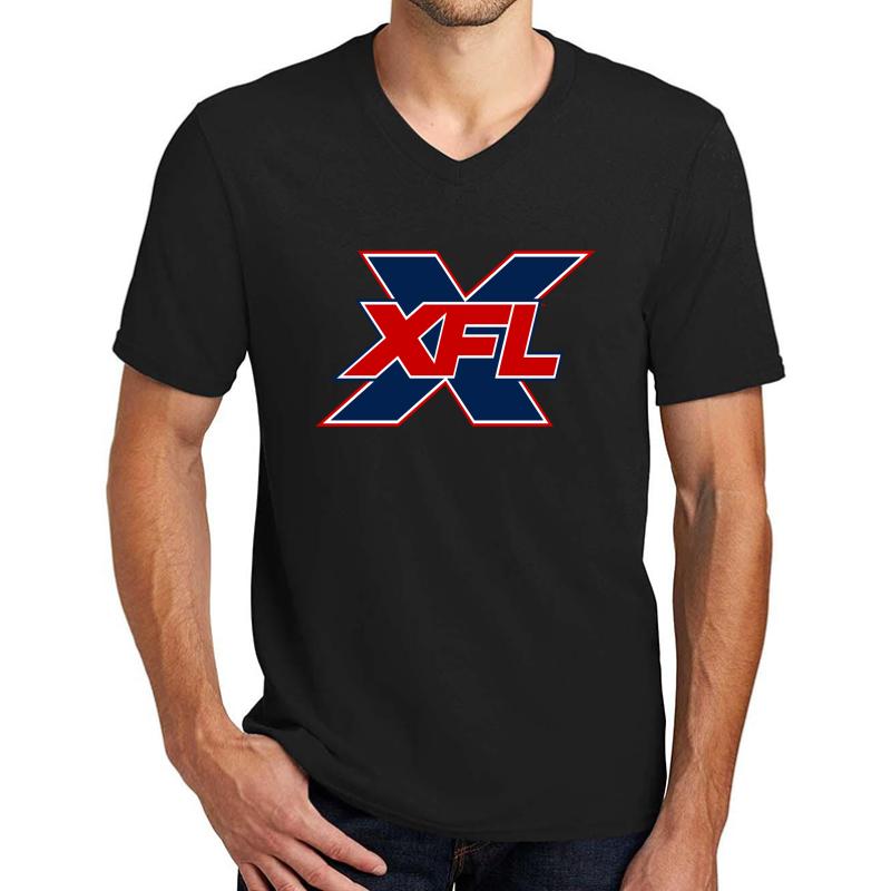 Xfl Unisex V-Neck T-Shirt Men Black