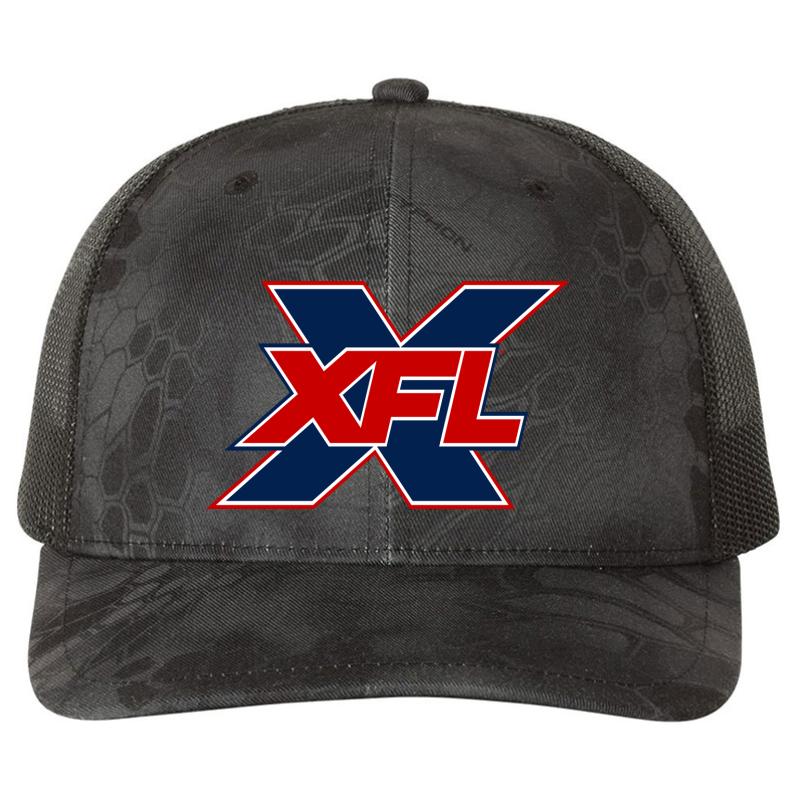 Xfl Richardson Premium Trucker Snapback Cap  Kryptek Typhon Black