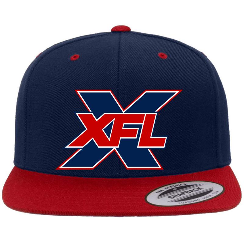 Xfl Premium Flat Bill Snapback Cap  Navy