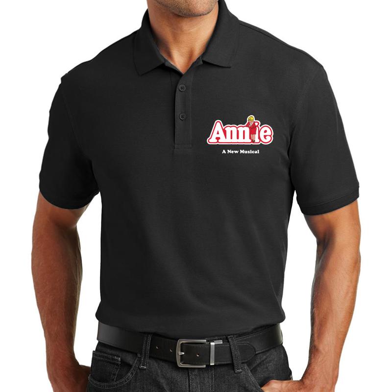 Annie New York Vintage Girl Unisex Polo Jersey Sport Shirt Men Black