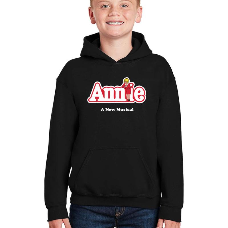 Annie New York Vintage Girl Youth Hooded Sweatshirt Boy Black