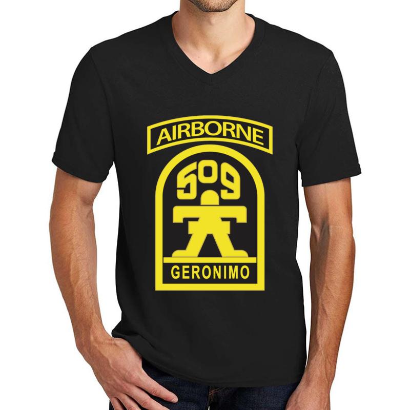 509Th Airborne Infantry Regiment Unisex V-Neck T-Shirt Men Black