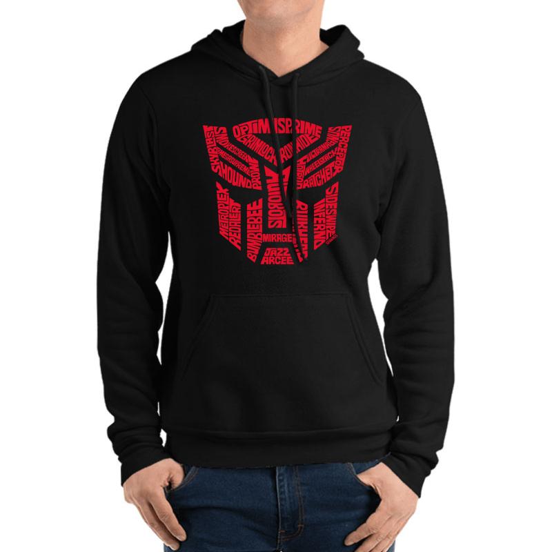 Transformers Autobots Red Unisex Hooded Sweatshirt Men Black