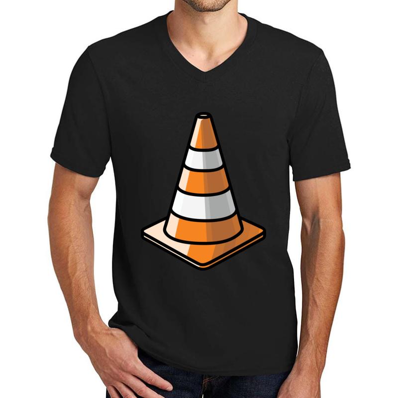 Traffic Cone - Orange And White Unisex V-Neck T-Shirt Men Black