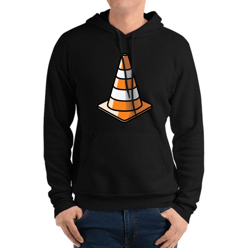 Traffic Cone - Orange And White Unisex Hooded Sweatshirt Men Black