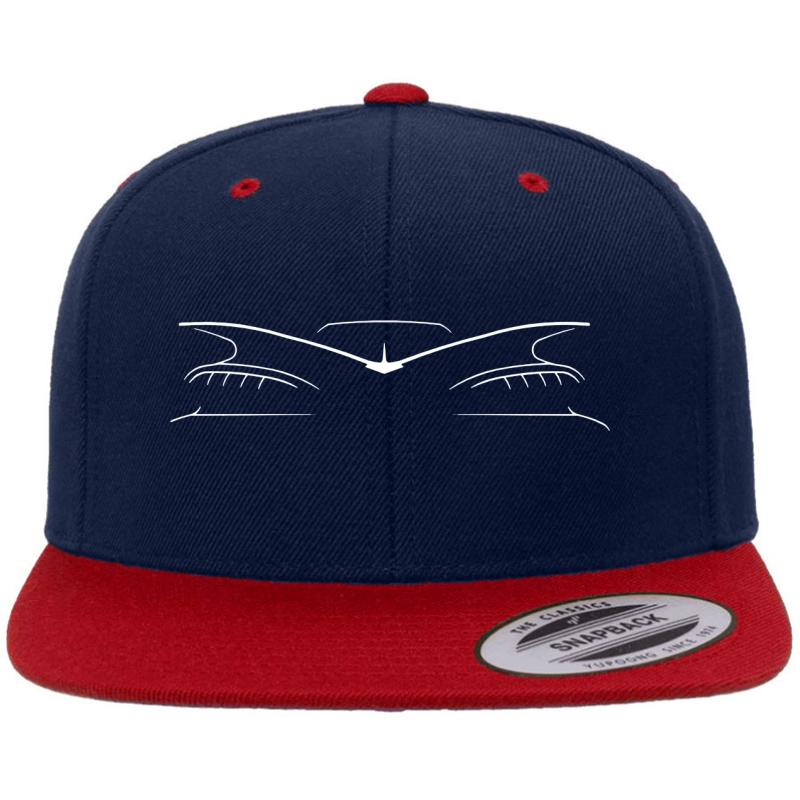 1959 Impala - Rear Stencil White Premium Flat Bill Snapback Cap  Navy