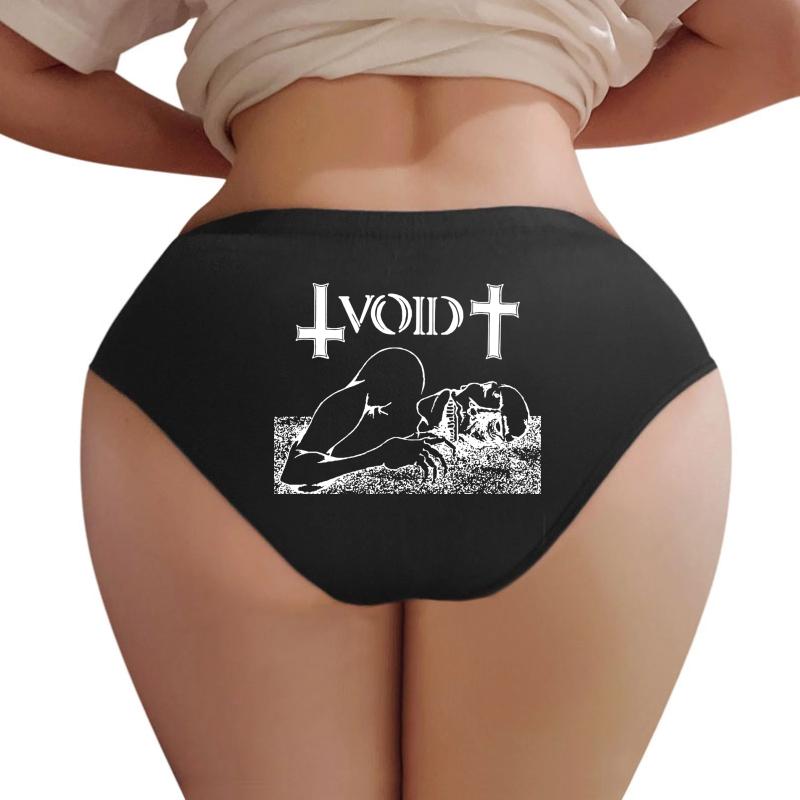 Void Band T Shirt Tee Women Underwear Panties Women Black