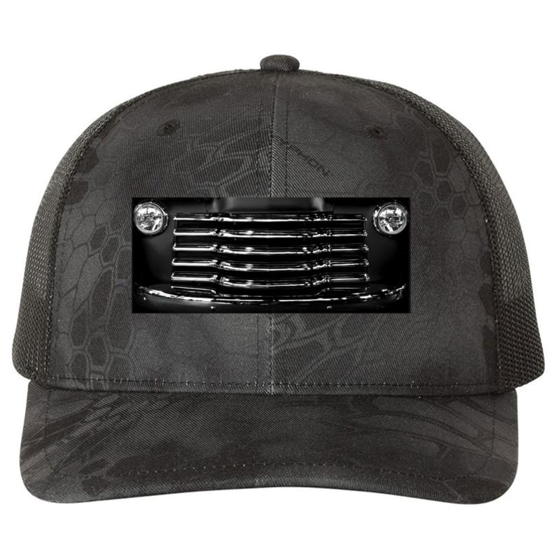 3100 Pickup Grille Detail Richardson Premium Trucker Snapback Cap  Kryptek Typhon Black