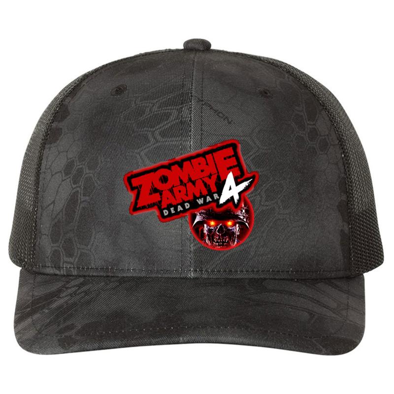 Zombie Army Richardson Premium Trucker Snapback Cap  Kryptek Typhon Black