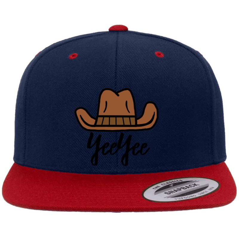 Yee Yee Premium Flat Bill Snapback Cap  Navy