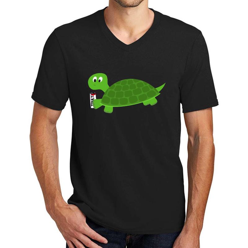 Truly Turtle Unisex V-Neck T-Shirt Men Black