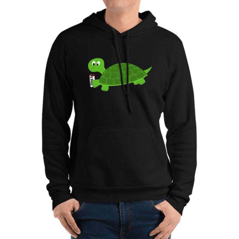 Truly Turtle Unisex Hooded Sweatshirt Men Black