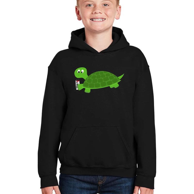 Truly Turtle Youth Hooded Sweatshirt Boy Black