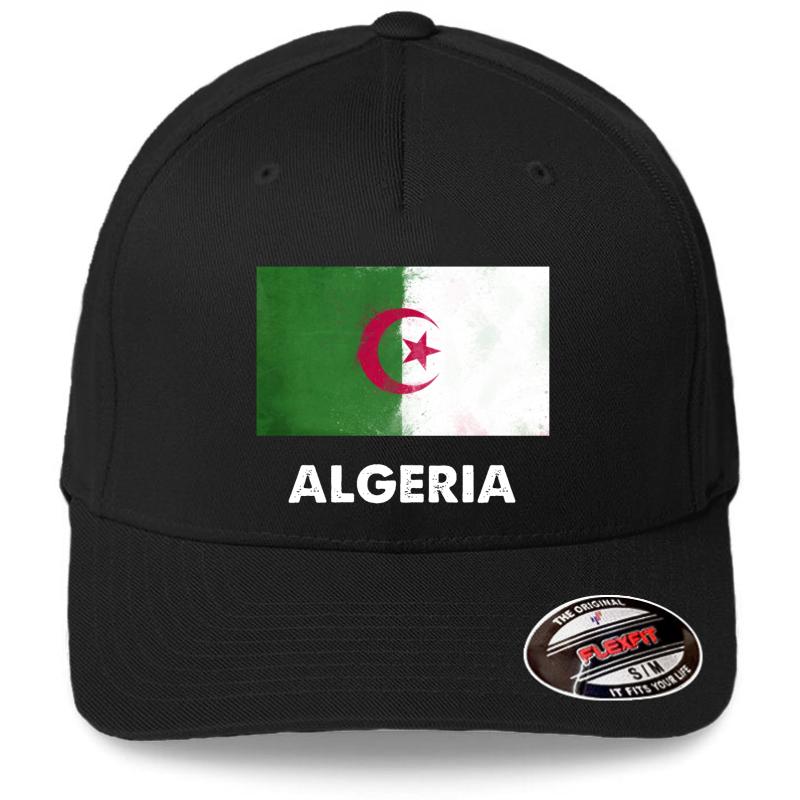 Algeria Flag Design Algerian Design Flexfit Baseball Cap  Black