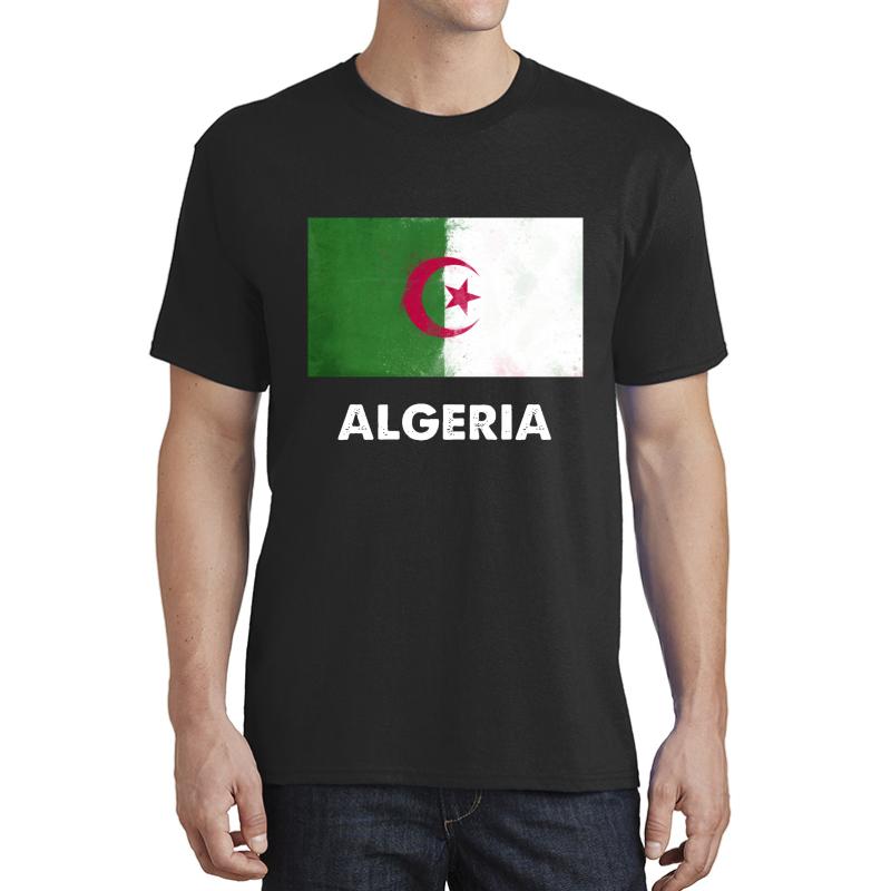 Algeria Flag Design Algerian Design Unisex T-Shirt Men Black