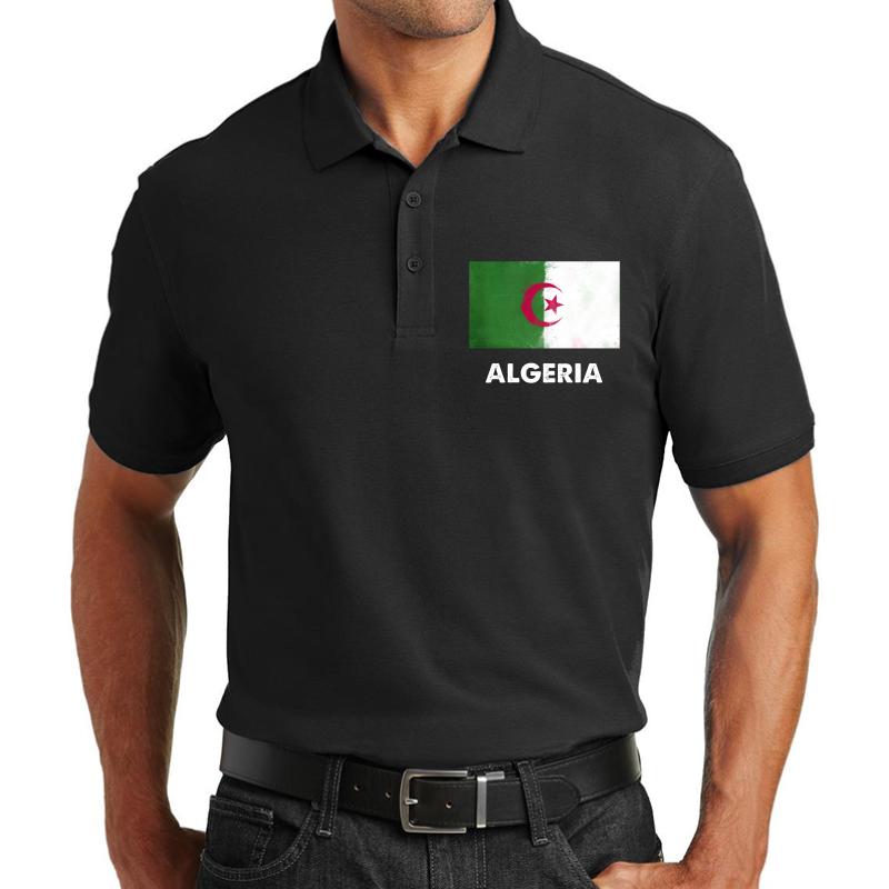 Algeria Flag Design Algerian Design Unisex Polo Jersey Sport Shirt Men Black