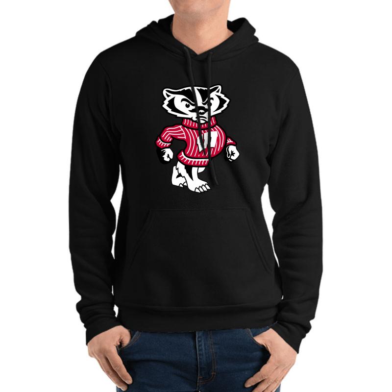 University Of Wisconsin Badgers Bucky Badger Unisex Hooded Sweatshirt Men Black