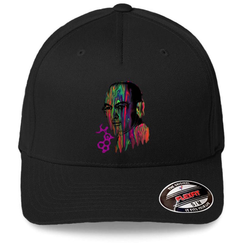 Albert Hoffman Lsd Portrait Flexfit Baseball Cap  Black