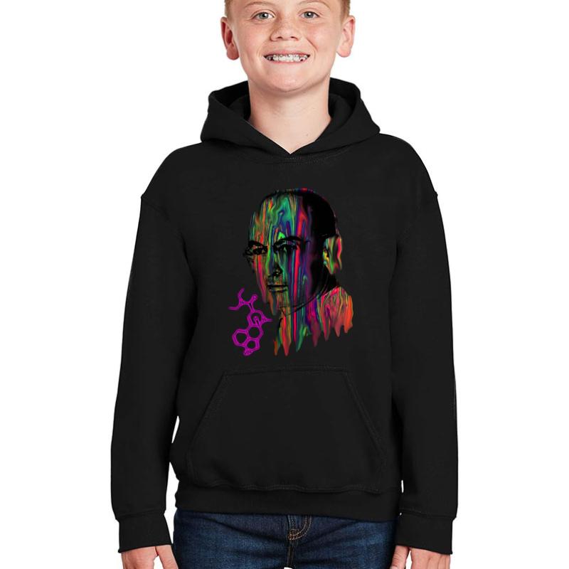 Albert Hoffman Lsd Portrait Youth Hooded Sweatshirt Boy Black