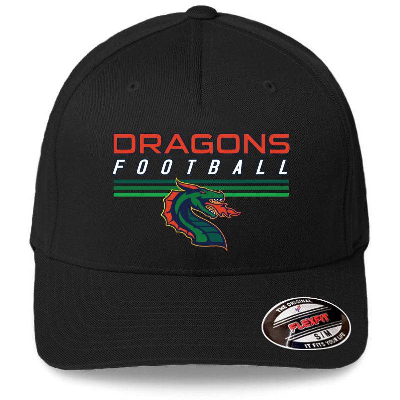 Xfl Seattle Dragons Flexfit Baseball Cap  Black