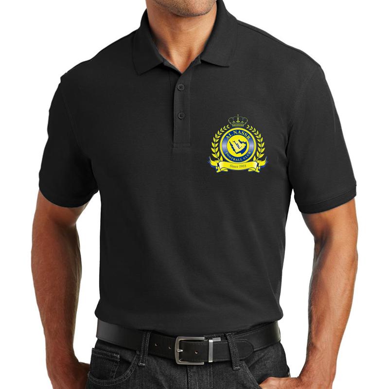 Al Nassr Fc Unisex Polo Jersey Sport Shirt Men Black