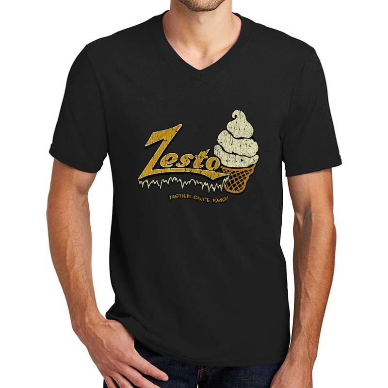 Zesto Drive-In Unisex V-Neck T-Shirt Men Black