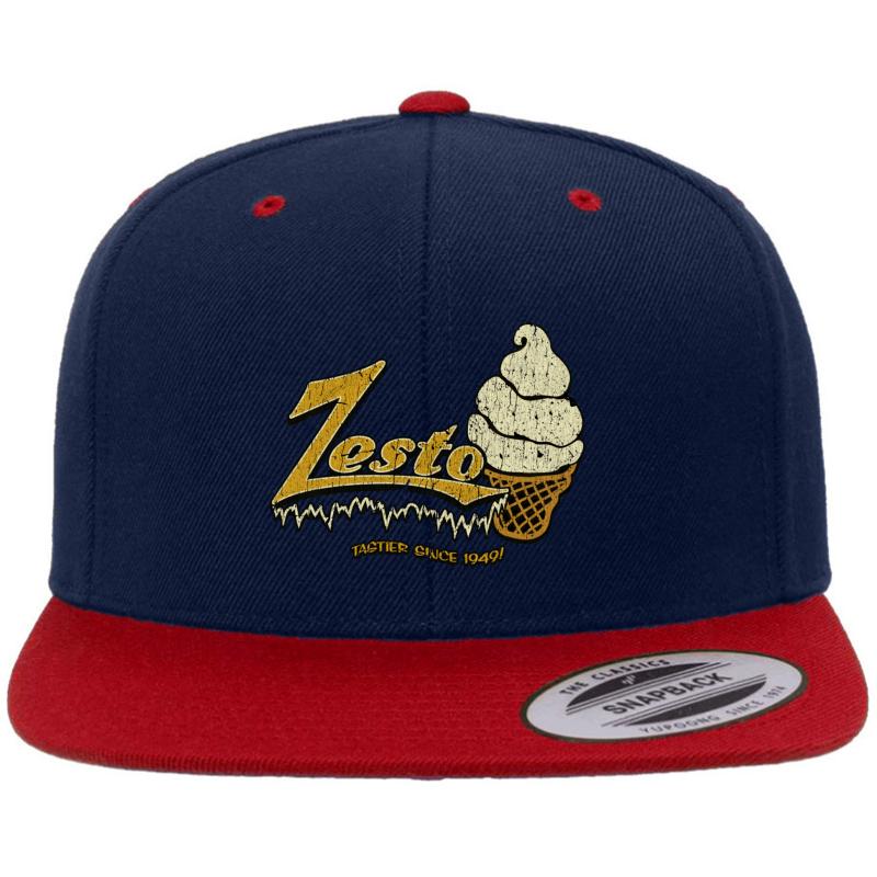 Zesto Drive-In Premium Flat Bill Snapback Cap  Navy