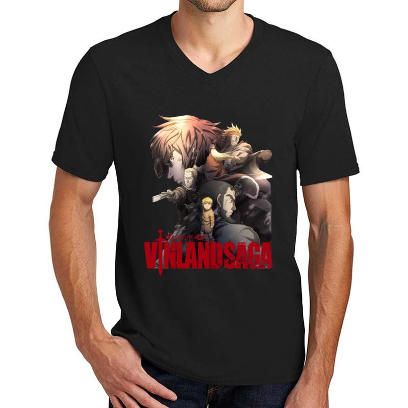 Vinland Saga Logo Unisex V-Neck T-Shirt Men Black