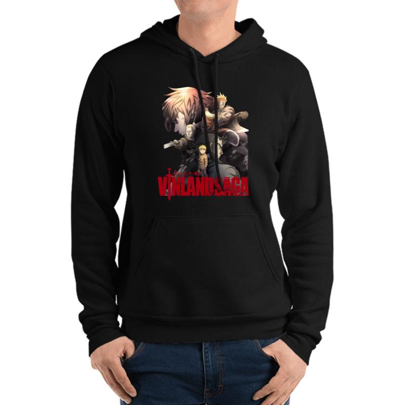 Vinland Saga Logo Unisex Hooded Sweatshirt Men Black