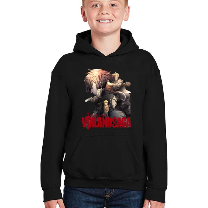 Vinland Saga Logo Youth Hooded Sweatshirt Boy Black