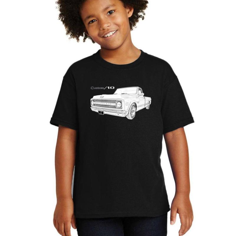 1970 C10 Youth T-Shirt Boy Black