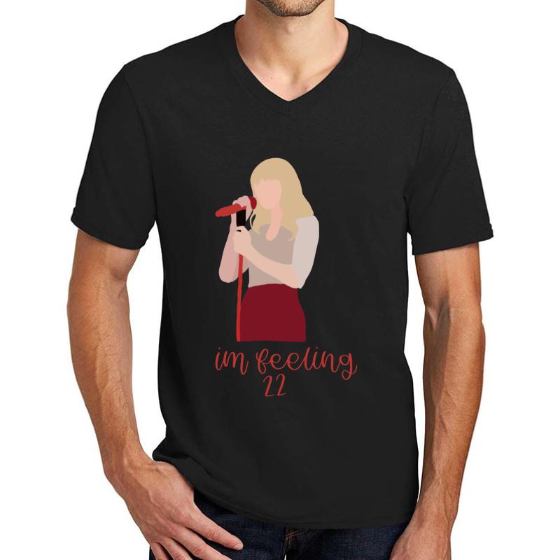 22 Taylor Swift Unisex V-Neck T-Shirt Men Black