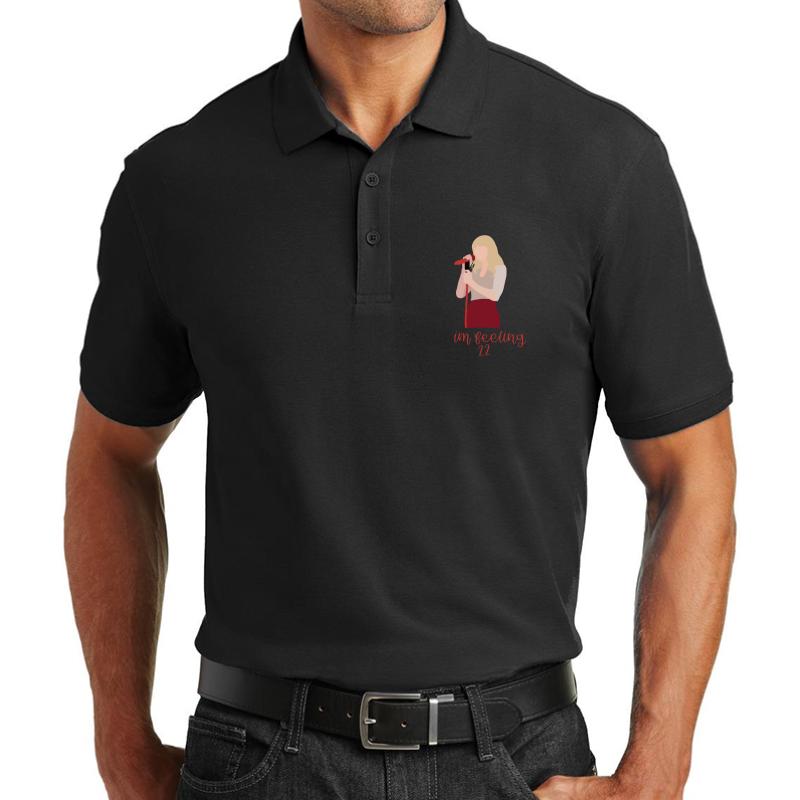 22 Taylor Swift Unisex Polo Jersey Sport Shirt Men Black