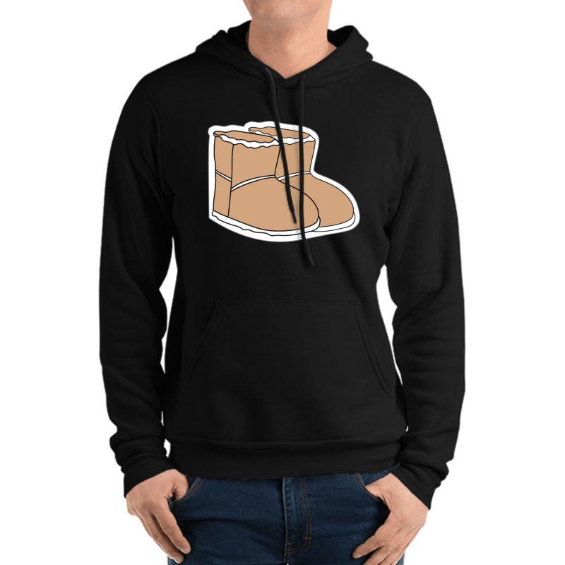 Ugg Winter Boot Unisex Hooded Sweatshirt Men Black