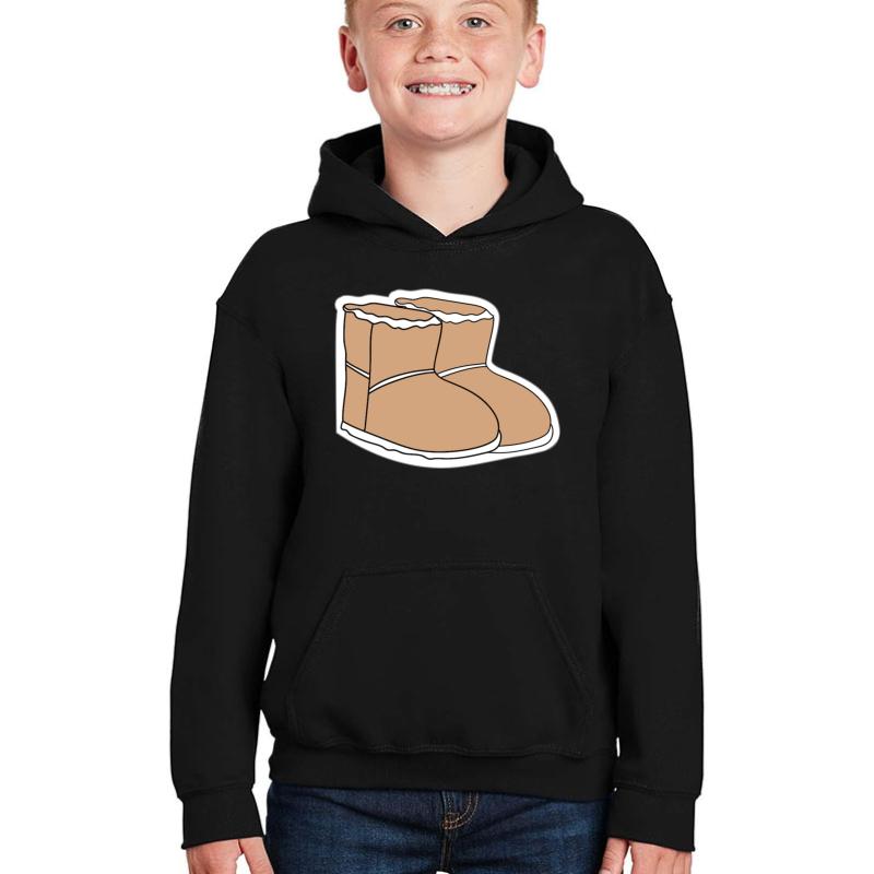 Ugg Winter Boot Youth Hooded Sweatshirt Boy Black