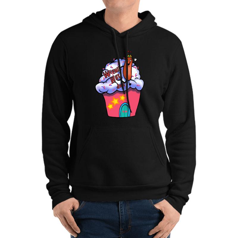 Weenie Hut Unisex Hooded Sweatshirt Men Black