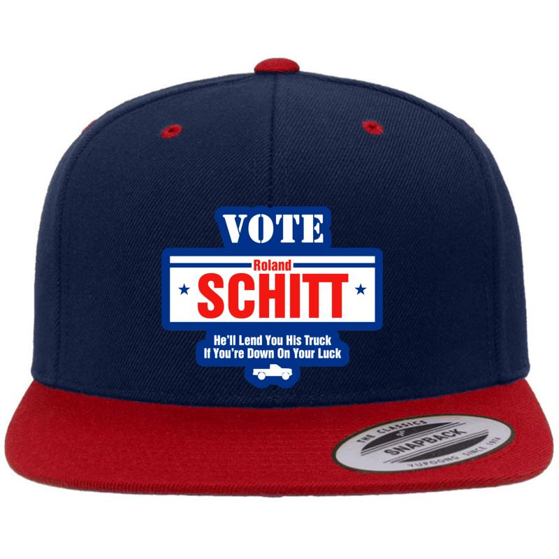 Vote For Roland Schitt Premium Flat Bill Snapback Cap  Navy