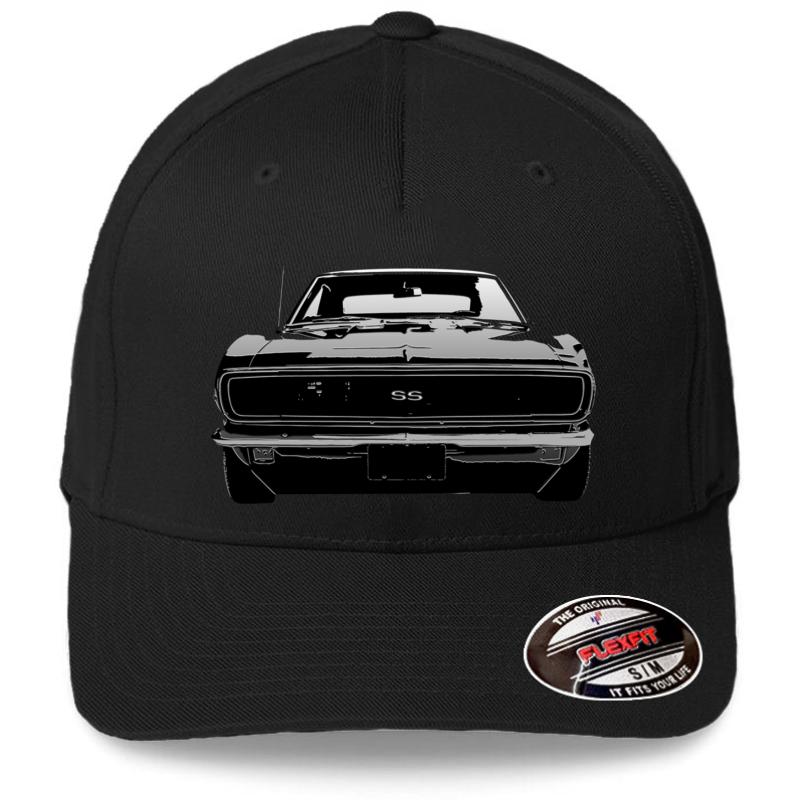 1968 Chevy Camaro Ss Flexfit Baseball Cap  Black