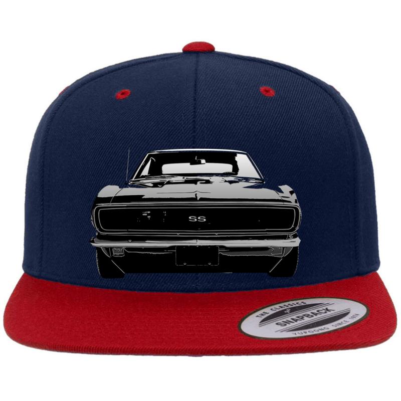 1968 Chevy Camaro Ss Premium Flat Bill Snapback Cap  Navy